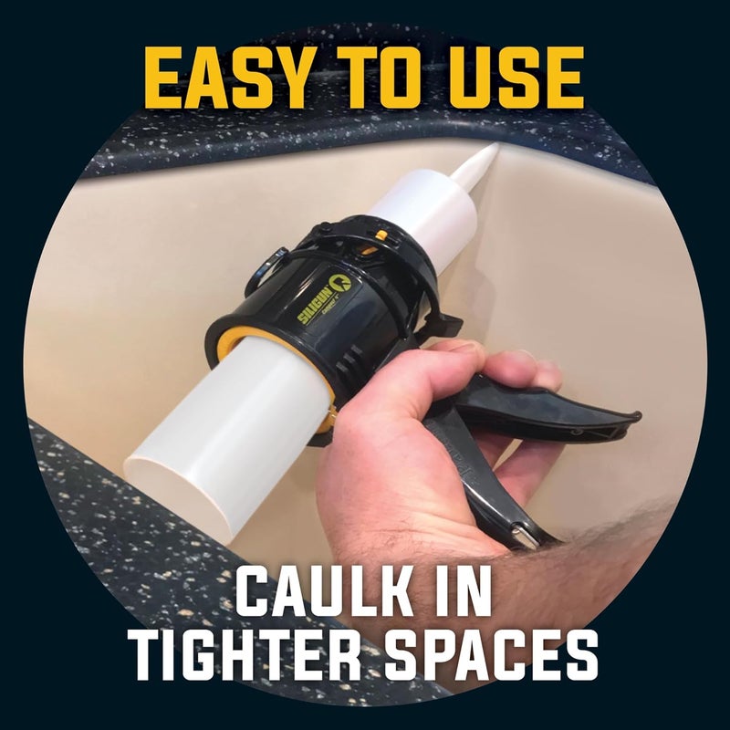 SILIGUN ™ Compact Caulking Gun with Caulking Tools - No Drip Caulk Gun - Patented Design - Lightweight ABS Frame - Works with All 10 oz Tubes - Image 4